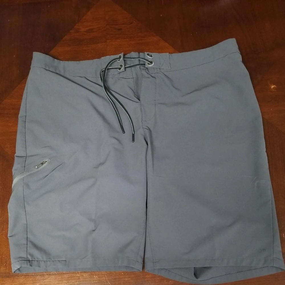 QOR Mens Shorts Size 40 Drawstring Boardshort Gray Stretch‎